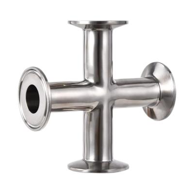 China WZ ISO Standard Size 4 Way Elbow Pipe Fitting in Stainless Steel 304/316 for Sanitary for sale