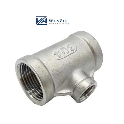 China Stainless Steel Fittings Connector Joint NPT BSPT Reducer Tee Cross Conical Union M/F for sale