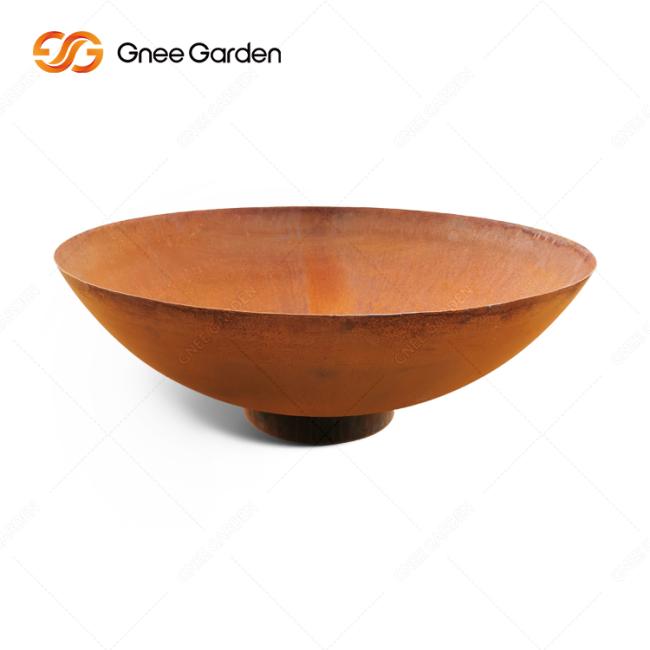 Wood Burning Firepit Metal Fire Bowl Outdoor Corten Steel Fire Pits