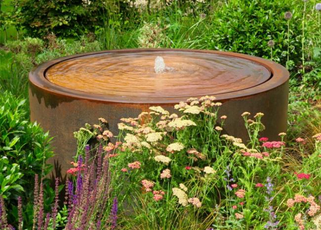 Modern Design Outdoor Indoor Garden Art Corten Steel Water Fountains With Pumps