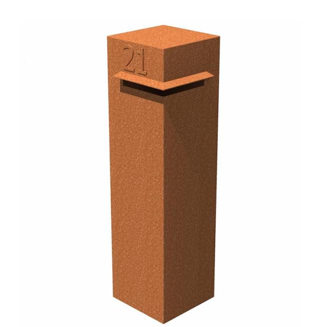 Custom Outdoor Free Standing Metal Letter Box Corten Steel Mailbox