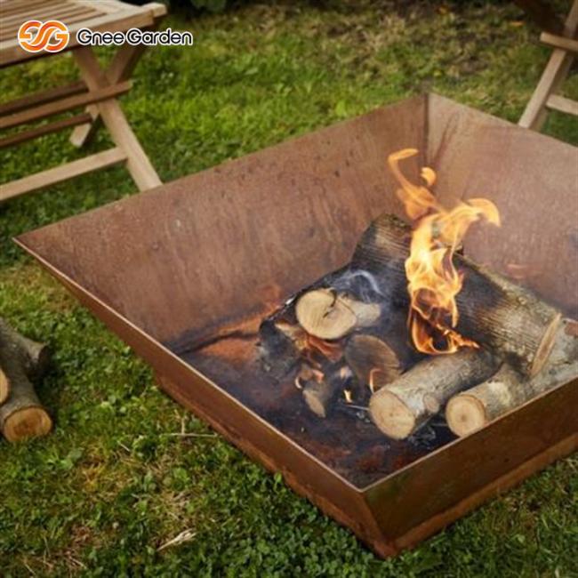 Outdoor Large Garden Corten Steel Firepit Wood Burning Camping