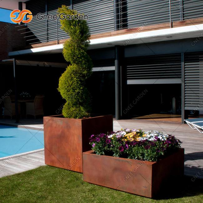 Rectangular Planter Pot Planter Box for Table or Window Sill Planters Indoor Rectangular Stainless Steel Long Planter