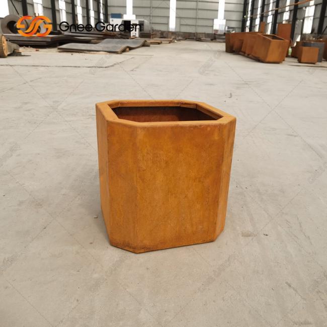 Factory Customize Corten Steel Garden Planting Box Large Flower Pots