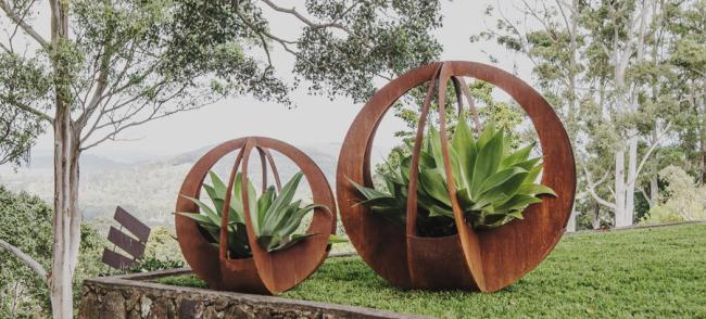 Decorative Garden Planting Box Corten Steel Flower Pot Decoration Metal Outdoor Planter
