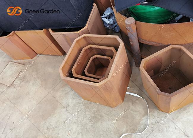 Customized Large Outdoor Tree Metal Planter Garden Pots Big Corten Steel Flower Pot