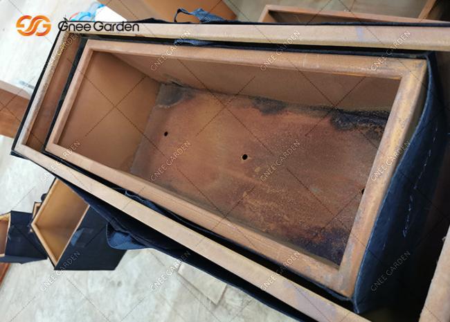 2022 Decorative Corten Steel Pant Box Metal Bending Rusty Decoration Planter in The Outdoor Patio