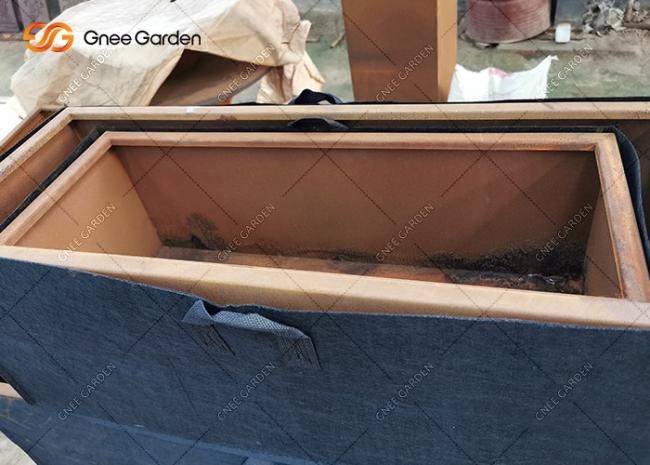 Custom Metal Steel Plant Pots Modern Design Long Box Corten Steel Planter