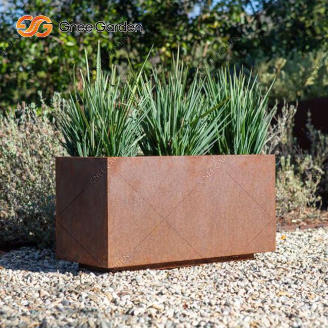 2022 Customized Corten Steel Rusty Assembly Metal Flower Planters Fabrication Plant Pot Corten Steel Planter