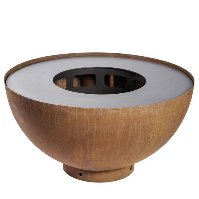 Outdoor Cooking Corten Steel Bbq Grill Decorative Outdoor Camping Corten Steel Fire Pit Grill