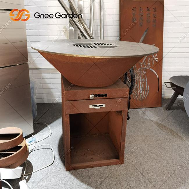 Cooking Grill Outdoor Garden Rust Corten Steel Fire Pit BBQ Grill Packaging Services