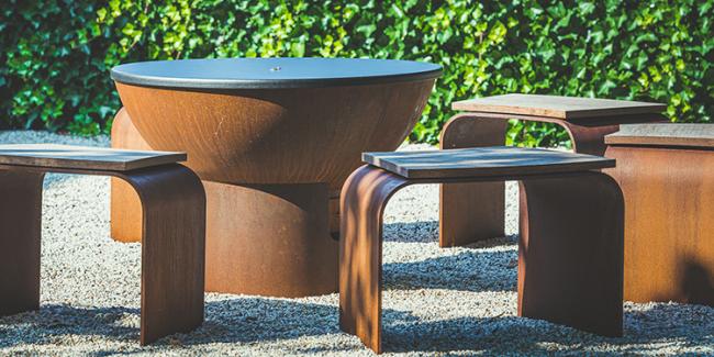 Outdoor Garden Rust Corten Steel BBQ GN-BBQ-214 Heavy Duty Outdoor Cooking Grills