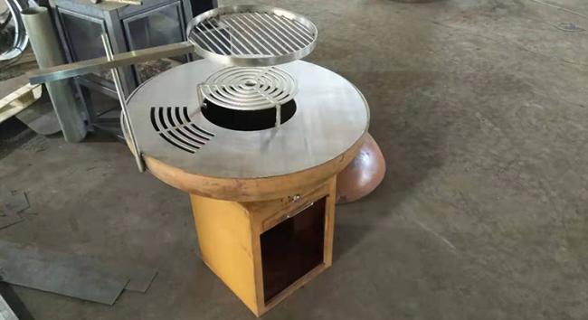 Modern Charcoal Rusty Finish Corten Steel Fire Pit For Outdoor Kitchen BBQ Cooking Use