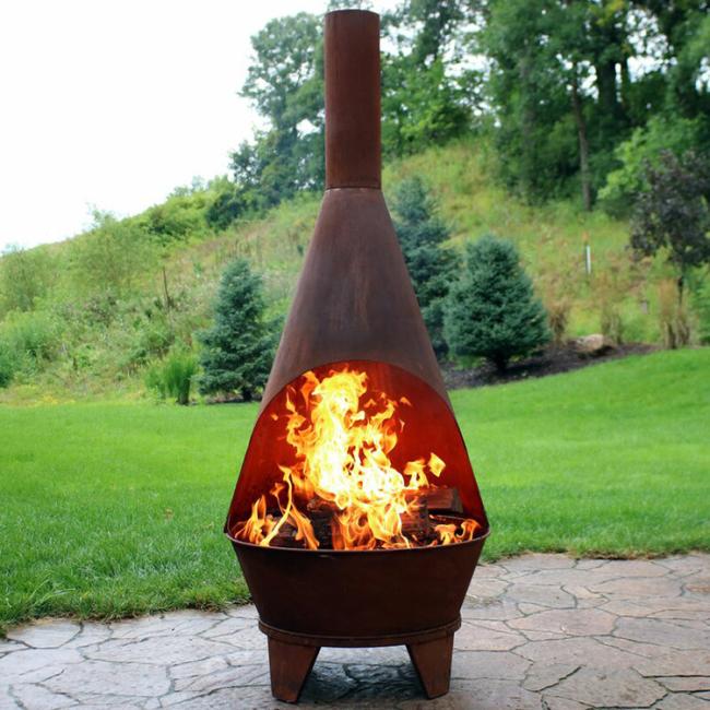 Corten Steel Fireplace Patio Furniture Gas Fire Pit Decorative Corten Steel Garden Treasure Fire Pits