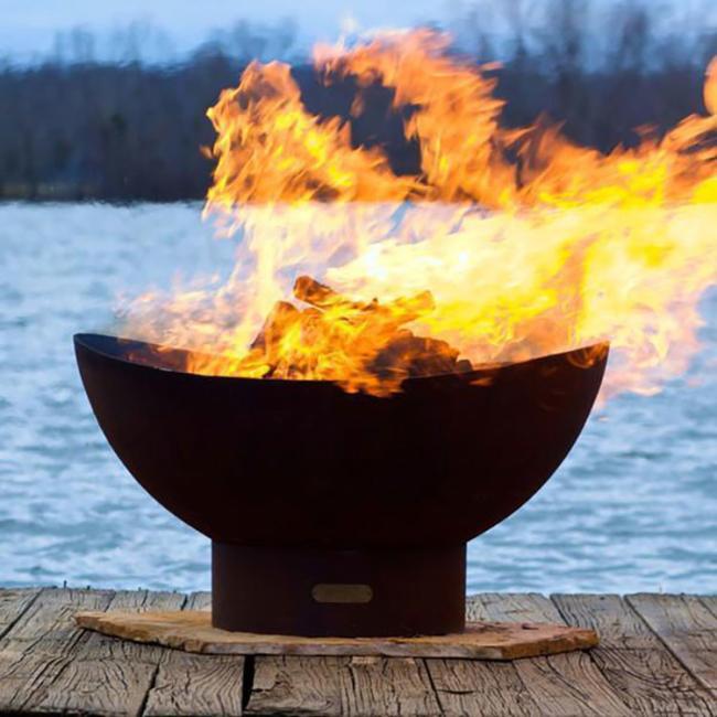 Steel Bowl Fire Pit Wood Burning Fire Pit Patio Decor Corten Steel Fire Pit