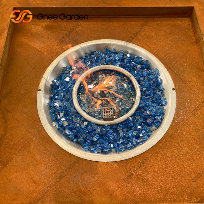 Outdoor Steel Fire Pit Garden Patio Decorative Square Corten Steel Firepit