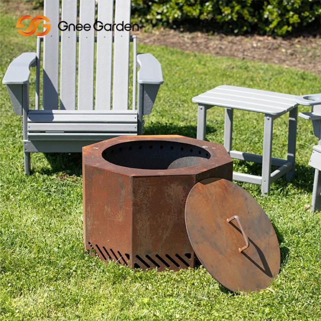 Custom Logo Charcoal Camping Fire Pit 19.5 Inch Portable Outdoor Wood Burning Smokeless Bonfire Fire Pit