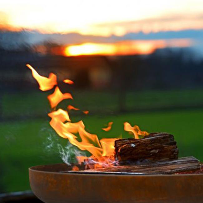 Portable Simple Rustic Round Brazier Wood Burning Corten Steel Fire Pit For Fun Time Outdoor Backyard