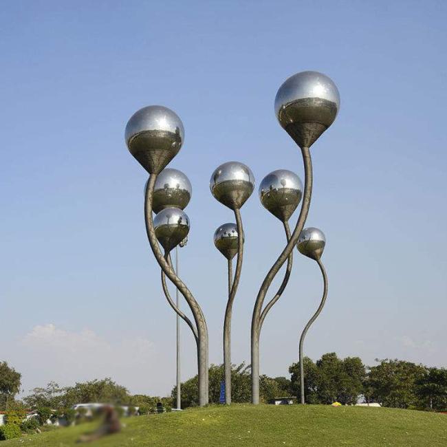 Famous Ball Forest Metal Art Statue Stainless Steel Sculptures For Outdoor