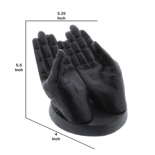 Creative Black Cast Iron Antique Metal Hands Figurine Set for Home Decorations