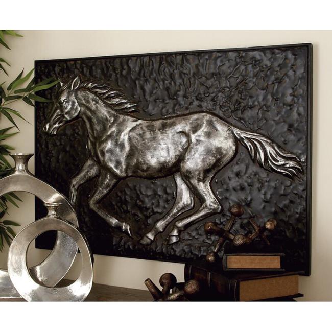 Metal Home Living Room Decoration Muscular Stallion Art Iron Wall Decor