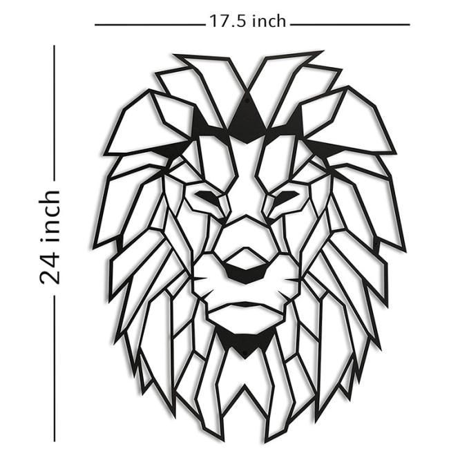 Aesthetic Design Farmhouse Decor Metal Lion Wall Decorations Animal Metal Artwork for Rustic Cabin