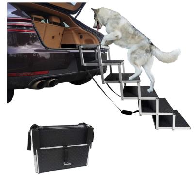 China Aluminum 54.7in Foldable Dog Ramp For SUV 6 Steps Lightweight for sale