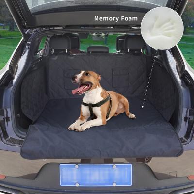 China waterproof pet dog car cargo cover with soft memory foam 100% scratch and non-slip dog trunk seat cover for SUV for sale