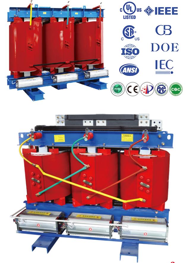 Close-up view of transformer components