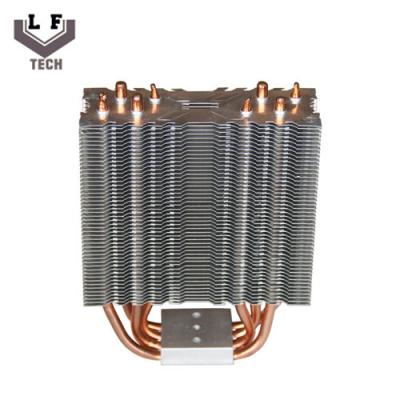 China Brass Four Copper Pipe Heat Sinks Metal Stamping Parts Copper  Fin Heat Sinks for sale