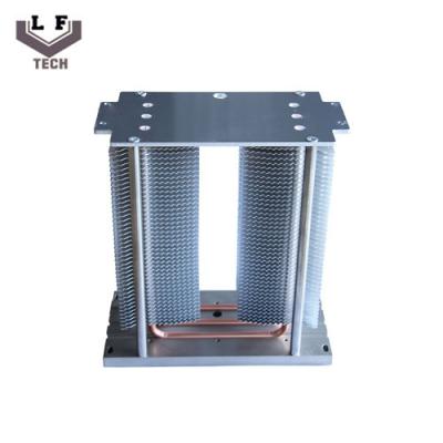 China Passive small size Landscape Lamp Stacked Aluminum Fin Copper Heat Pipe Heat Sink for sale