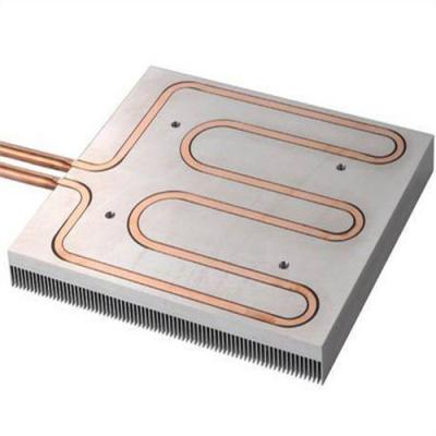 China Water Cooled Liquid Panel Copper Pipe Heat Sink , Aluminum Extrusion Heatsink for sale