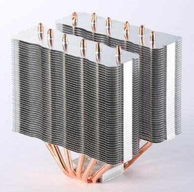 China Heat Pipe Aluminum Fins Heat Sink High Power , Metal Stamping Craft for sale