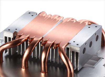 China Soldered Pin Fin Heat Sink With Copper Pipe Liquid Evaporate Technology for sale