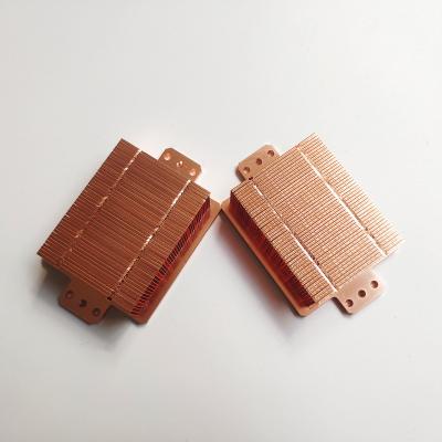 China Disipador de calor consolidado electrochapado de la aleta de la placa fría, pequeño disipador de calor ligero llevado de cobre de la CPU en venta