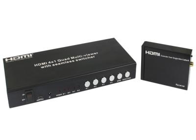 China UTP Extender HDMI 4x1 Quad Multi Viewer With Seamless RS232 And IR Switch Command for sale