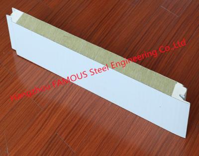 China 100mm Rock Wool Polyurethane Edge-Sealing Roof Panel for Fire Resistance A1 for sale