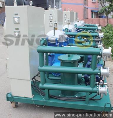 China Máquina de la centrifugadora del aceite del disco 1500L/H con el probador del contenido en agua en venta