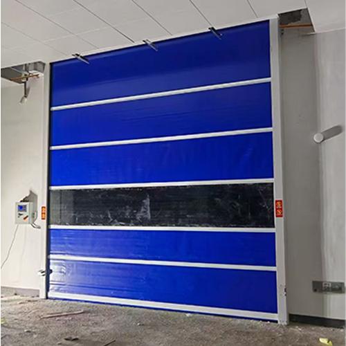 Close-up view of high speed door sealing system and motor components