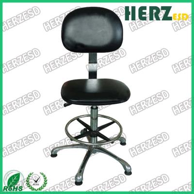 China Cleanroom Anti-static PU leather High-profile Backrest Chair With Footrest for sale