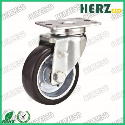 China ESD Conductive Metal Core Rubber Caster Wheels Size 2-6 Inch Load Bearing 100-500kg for sale