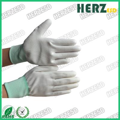 China 13 Gauge ESD Nylon Glove Esd Safe Gloves PU Coated Nylon Palm for sale