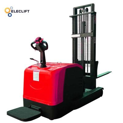 China Warehouse Double Electric Riding Pallet Jack And Forklift PLC Control for sale