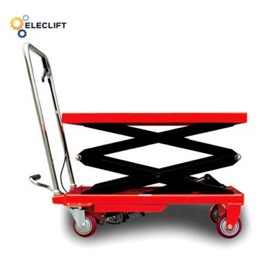 China 350kg Electric Scissor Lift Trolley with Push Button Control Type for sale