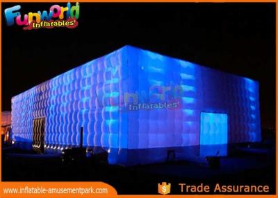China PVC Coated Nylon Inflatable Cube Tent With Led Lighting / Blow Up Event Tent for sale