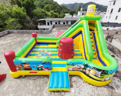 China Digital Printing Minion Commercial Bouncy Castles Children Combo Slide for sale