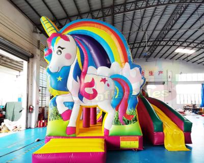China Diapositiva de EN71 Mini Unicorn Bouncy Castle Inflatable Bouncer en venta