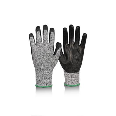 China Superior GRIP Palm Nitrile Coated Cut Resistant Gloves Level 3 ANSI for sale