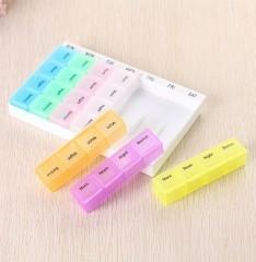 China 28 Grid Travel Pill Case Split Single Portable Colorful 28 Grid Medicine Box for sale