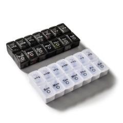 China Cuadro de viaje de pastillas de gran tamaño 7 días Dividido semanal Doble fila 2 Color 14 Cuadro en venta